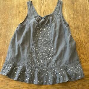 American Eagle Gray Sequin Tank Top Size Small